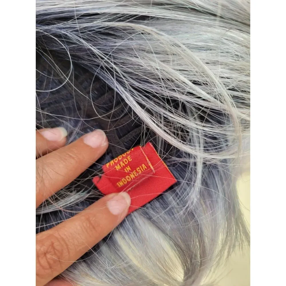 Rene of Paris Rae Wig 2386 Short Wavy Bob Pastel Blue Ombre Dark Roots Synthetic